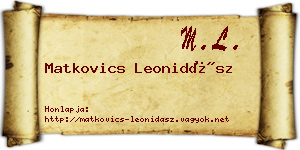 Matkovics Leonidász névjegykártya